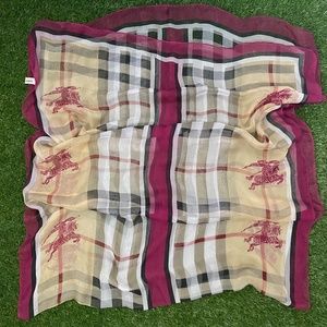 BURBERRY Check Equestrian Knight Scarf